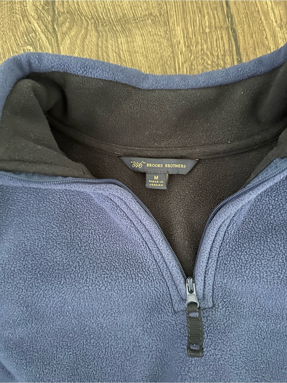 Brooks Brothers Navy Quarter-Zip Fleece Pullover - Picture 3 of 4